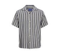 JACK & JONES Male Plus Size Relaxed Fit Hemd Jorcoba Stripe Resort-Camiseta SS Sn Pls, Ocean Cavern, 7XL Grande Hombres