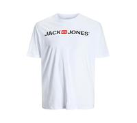 JACK & JONES Mens Designer Round Neck T-Shirt JJECORP Oversize Style Short Sleeve Plus + Size Cotton Shirt, Color:Blanco, Size:7XL