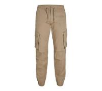 Jack & Jones Noah Cuffed Cargo - Pantalones Cargo para Hombre, Corte Relajado, Elmwood, XS