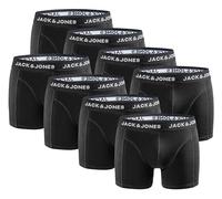 JACK & JONES Pack de 8 calzoncillos tipo bóxer para hombre, cómodos calzoncillos de algodón, calzoncillos ajustados para hombre, ropa interior elástica para uso diario, mezcla de blanco y negro, L