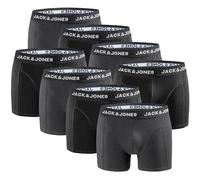 JACK & JONES Pack de 8 calzoncillos tipo bóxer para hombre, cómodos calzoncillos de algodón, calzoncillos ajustados para hombre, ropa interior elástica para uso diario, antracita, L