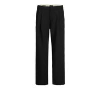 Negro Hombres Polyester Pantalones Clásicos Corte Wide Leg 38/32 EU