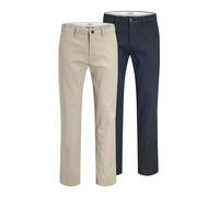JACK & JONES Pantalón chino 'JPSTOLLIE DYLAN' beige / navy 33x34 beige / navy