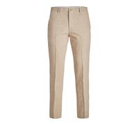 JACK & JONES JPRRIVIERA Linen Trouser Slim FIT SN, Pantalones de Traje de los Hombres, Beige/Fit:Slim FIT, 52