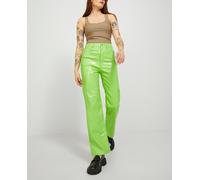Jack & Jones Pantalón efecto piel straight fit de mujer. Verde 36 (S)