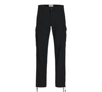 Jack & Jones Pantalones Cargo para Hombre, Corte Holgado, Pantalones Cargo, Negro, 28W / 32L