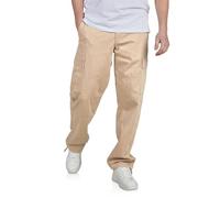 JACK & JONES Pantalones cargo para hombre, elásticos, holgados, con bolsillos, color negro, beige, verde, 30, 31, 32, 33, 34, 36, 38, Dune (12280782), 34W / 30L