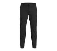 Jack & Jones Pantalones Cargo para Hombre Plus Estrechos cónicos Pantalones Cargo, Negro, 40W / 32L