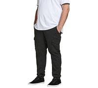 Jack & Jones Plus Hombres Pantalón cargo 'Paul' negro, Talla 42, 5000696