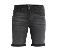 JACK & JONES Pantalones Cortos de Mezclilla Bermuda Regular Fit con Cremallera, Color:Negro-2, Talla:S