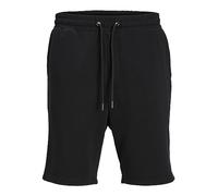 JACK & JONES Pantalones Cortos de Sudadera Bermuda Ajuste cómodo hasta la Rodilla con Bolsillos Laterales, Color:Negro, Talla:L