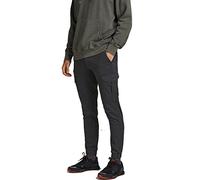 JACK & JONES Pantalones Deportivos de algodón para Hombre, Ajustados, Tipo Cargo, para Hombre, Negro, 36W/32L