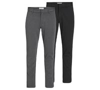 JACK & JONES Pantalones Hombre Pack de 2 - Chinos Slim Fit, Ropa Casual y de Vestir, Cómodos y Modernos, Tiro Medio, Poliéster y Viscosa, Elegantes y Transpirables