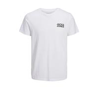 JACK & JONES PLUS ecorp Logo camiseta SS ONeck Pls Camiseta, Blanco/Detalles Estampado pequeño/Negro, 3XL Hombres