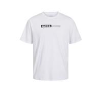 JACK & JONES PLUS ecorp Logo tee SS O-n Noos Pls Camiseta, Blanco/Estampado: Play 5, 6XL para Hombre