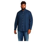 JACK & JONES PLUS eoxford Shirt L/S S21 PS Camisa, Azul Marino Ajuste Talla Grande, 3XL para Hombre