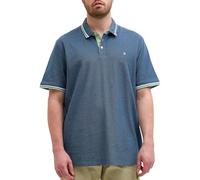 JACK&JONES PLUS Jack & Jones Male Plus Size Einfarbig Poloshirt Polo, Azul, 4XL Grande Hombres