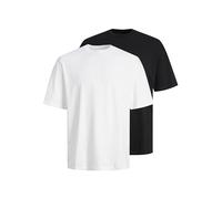 JACK&JONES PLUS Jjebradley tee SS Noos 2pk MP Pls Camiseta, Blanco/Pack: W. Black, XXXXL para Hombre