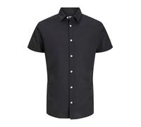 JACK&JONES PLUS Jjebreeze Shirt SS Sn Pls Camisa de Manga Corta para Hombre, Negro, 5XL Grande