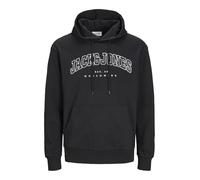 JACK & JONES PLUS Jjecaleb Varsity Sweat Hood Pls Sudadera con Capucha, Negro, XXXL para Hombre