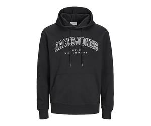JACK & JONES PLUS Jjecaleb Varsity Sweat Hood Pls Sudadera con Capucha, Negro, XXXL para Hombre