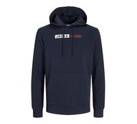 JACK & JONES PLUS Jjecorp Logo Sweat Hood Play Pls Sudadera con Capucha, Navy Blazer/Print:Play 5, XXXXXXL para Hombre