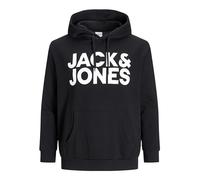 JACK & JONES PLUS JJECORP Logo Sweat Hood PS Sudadera, Black/Print:Large Print, 7XL de los Hombres