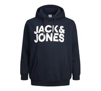 JACK & JONES PLUS JJECORP Logo Sweat Hood PS Sudadera, Navy Blazer/Print:Large Print, 7XL de los Hombres