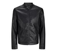 JACK&JONES PLUS JJEDYLAN CLEAN - Chaqueta de piel sintética para hombre, color negro, 5XL, Negro, XXXXXL
