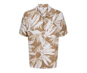 JACK&JONES PLUS JJEJEFF Tropical AOP Resort Shirt SN PLS, Coriandro, 3XL