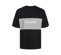 JACK & JONES PLUS Jjelegacy Blocking camiseta SS ONeck N PLS Camiseta, Negro, XXXXL para Hombre