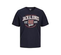 JACK&JONES PLUS Jjelogo tee SS O-Neck 2 Col Aw24 S PLS Camiseta, Azul Marino, XXXL para Hombre