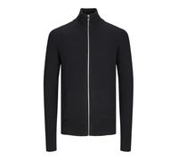 JACK&JONES PLUS Jjpannel Aw24 Pls-Cárdigan de Punto con Cremallera Suéter, Negro, 4XL Grandes para Hombre