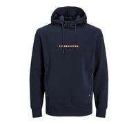 JACK&JONES PLUS Jjtree Sweat Hood Pls Sudadera con Capucha, Blazer Azul Marino/Estampado: Jack&Jones, 4XL Grande para Hombre