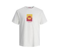 JACK&JONES PLUS Jormarbella Branding tee SS Crew N PLS Camiseta, Blanco Brillante, XXXL para Hombre