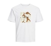 JACK&JONES PLUS Jorsequoia tee SS Crew Neck Pls Camiseta, Blanco Brillante, XXXXL para Hombre