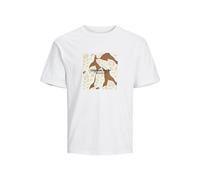 JACK&JONES PLUS Jorsequoia tee SS Crew Neck Pls Camiseta, Blanco Brillante, XXXXXXL para Hombre
