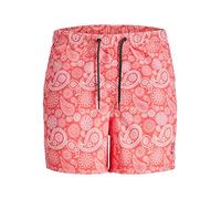 JACK & JONES PLUS Jpstfiji Jjswim Paisley Pls - Bañador para Hombre, Coral Caliente, 44 Plus