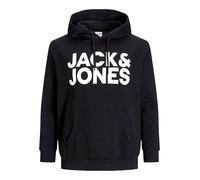 Jack & Jones Plus Sudadera con capucha para hombre JJECORP Logo Sweat Hood PS Negro 4XL