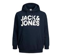 JACK & JONES PLUS Men's JJECORP Logo Sweat Hood PS Hooded Sweatshirt, Navy Blazer, 4XL