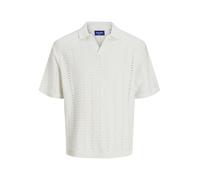 JACK & JONES Polo de Punto para Hombre con Mangas Cortas y Cuello en V., Color:Blanco, Size:XXL