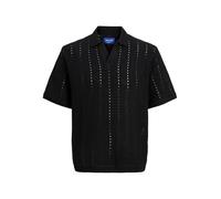 JACK & JONES Polo Jorparos Knit Easter SS Crochet, Negro, S Hombres