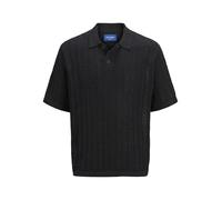 JACK & JONES Jorfinn Knit SS Polo Sn, Negro, L Hombres