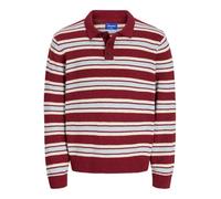 JACK & JONES Polo Jorcambridge Knit Stripe, Tibetan Red, L