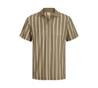 JACK & JONES Polo para Hombre a Rayas Jprbluharry SS Split Neck Polo, Elmwood, S