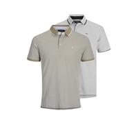 Jack & Jones Polo para Hombre Jjepaulos SS 2Pk MP Noos (Paquete de 2), Beige - Marrón - Gris Claro - Negro, S