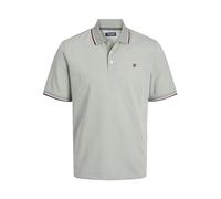 JACK & JONES Polo para Hombre, Monocolor, Cuello de Camisa, Polo, Lily Pad/Fit:reg W. Blanco, XS
