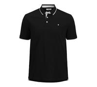 JACK & JONES Polo para Hombre, Talla Grande, Monocolor, Negro, 4XL