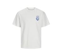 Jack & Jones Printed tee Crew Neck Jjcharge Camiseta Estampada SS Cuello Redondo, Cloud Dancer, L Hombres