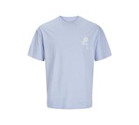 JACK & JONES Printed tee Crew Neck Jjcharge Camiseta Estampada SS Cuello Redondo, Color Azul, L Hombres